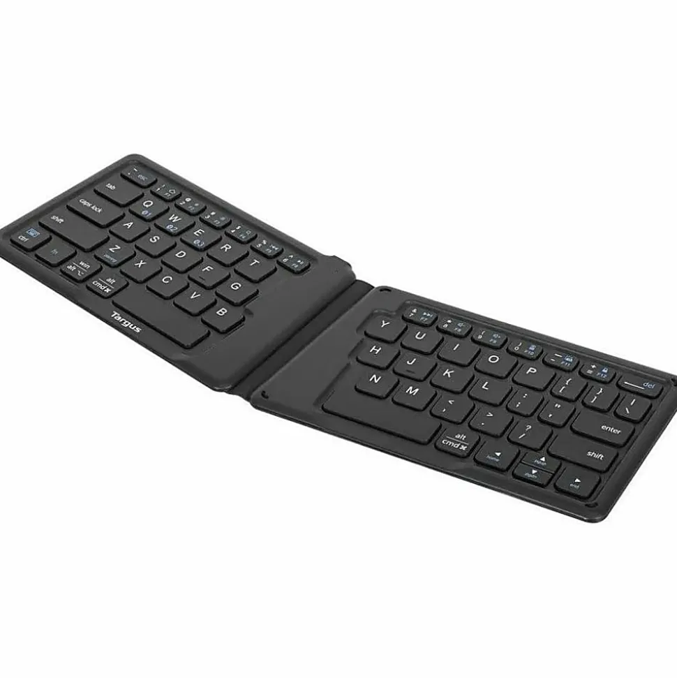 Targus Ergonomic Foldable Bluetooth Antimicrobial Keyboard, Compact Size, Black, AKF003US