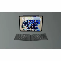 Targus Ergonomic Foldable Bluetooth Antimicrobial Keyboard, Compact Size, Black, AKF003US