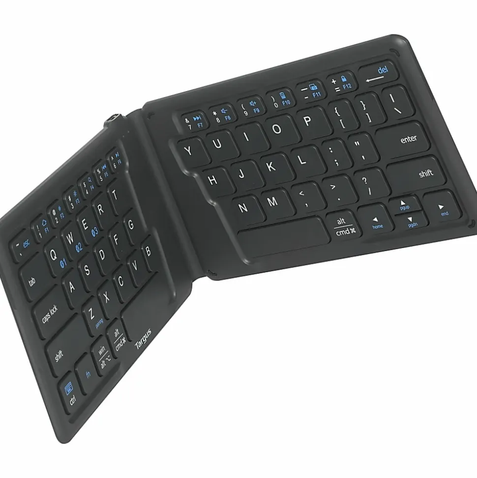 Targus Ergonomic Foldable Bluetooth Antimicrobial Keyboard, Compact Size, Black, AKF003US