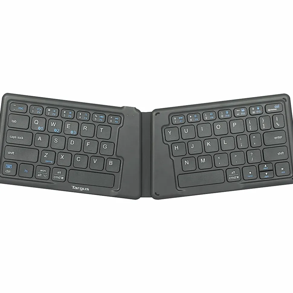 Targus Ergonomic Foldable Bluetooth Antimicrobial Keyboard, Compact Size, Black, AKF003US