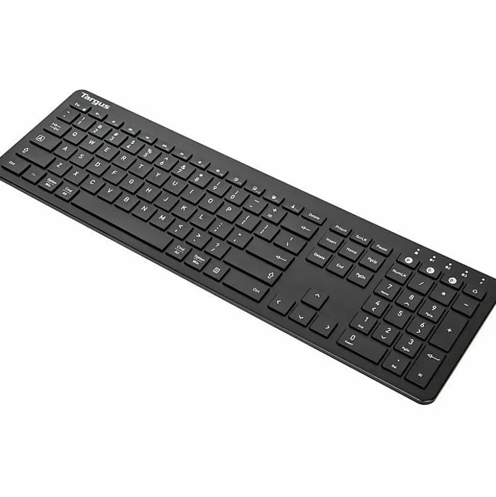 Targus Full-Size Bluetooth Keyboard And Midsize Comfort Antimicrobial Mouse Bundle, Black