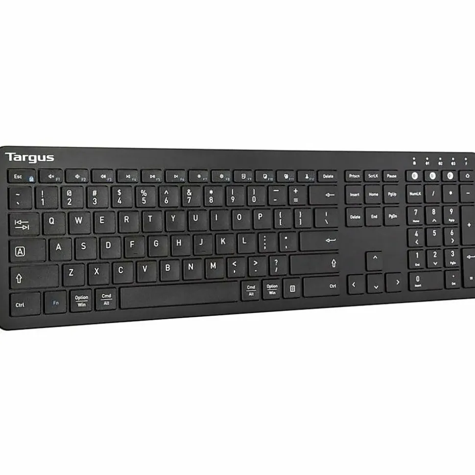 Targus Full-Size Bluetooth Keyboard And Midsize Comfort Antimicrobial Mouse Bundle, Black