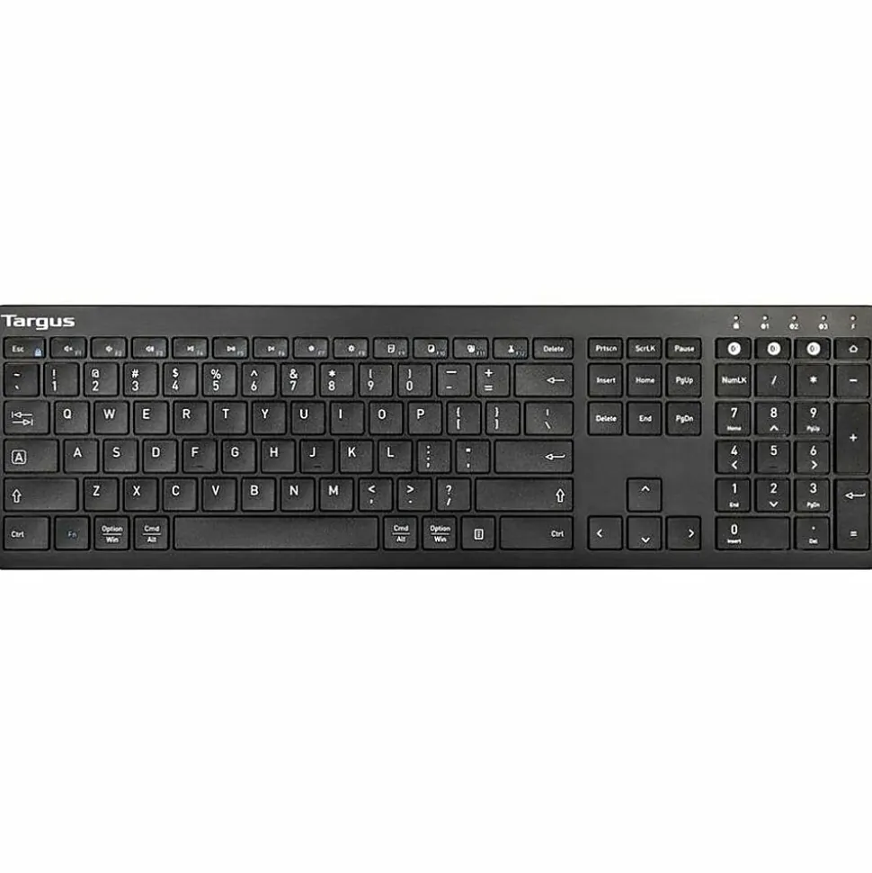 Targus Full-Size Bluetooth Keyboard And Midsize Comfort Antimicrobial Mouse Bundle, Black