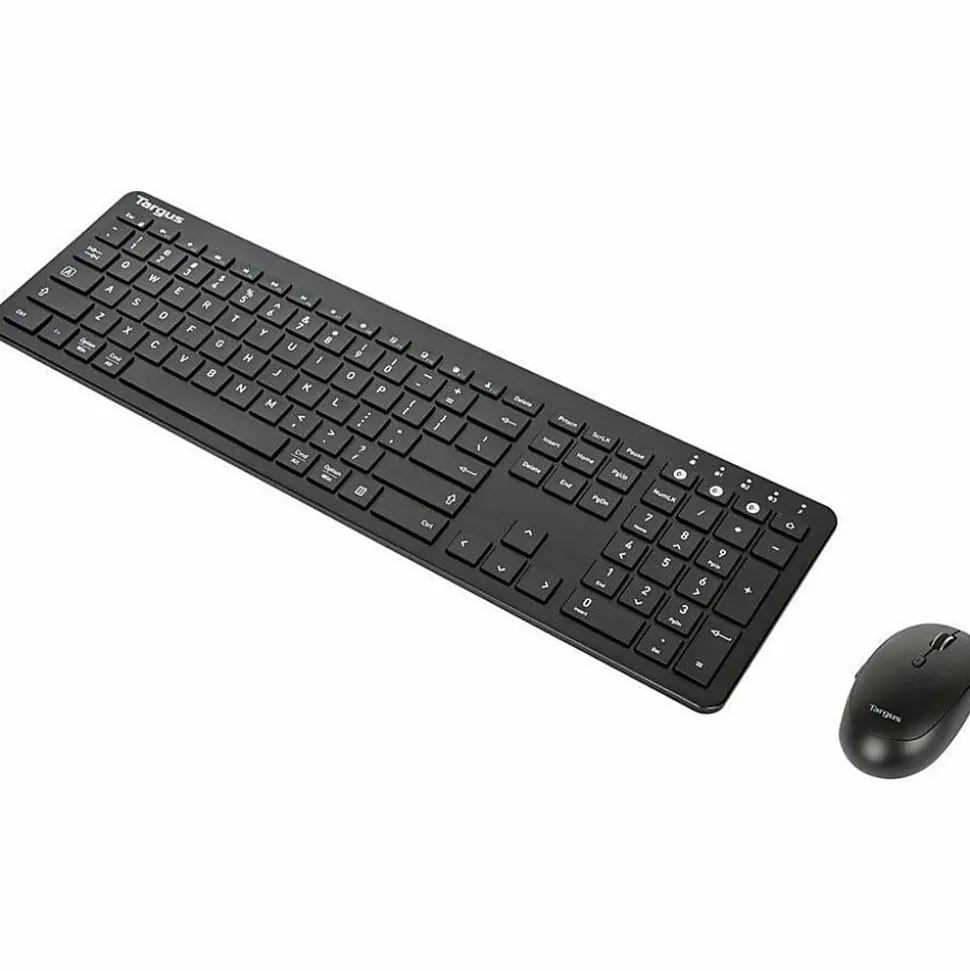 Targus Full-Size Bluetooth Keyboard And Midsize Comfort Antimicrobial Mouse Bundle, Black
