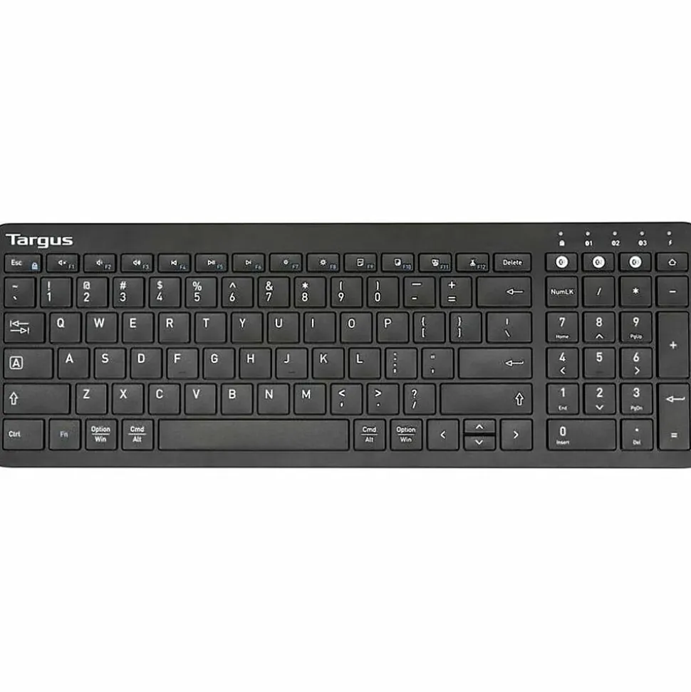 Targus Midsize Multi-Device Bluetooth Antimicrobial Keyboard, Black, AKB863US