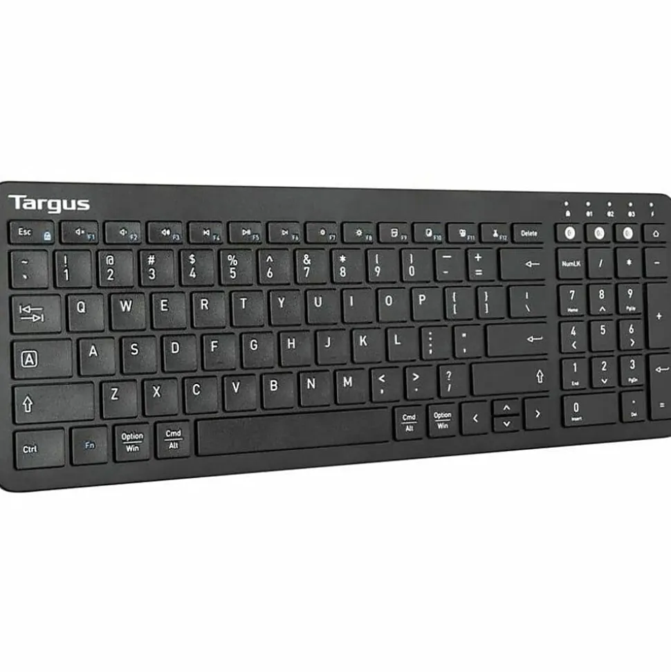 Targus Midsize Multi-Device Bluetooth Antimicrobial Keyboard, Black, AKB863US