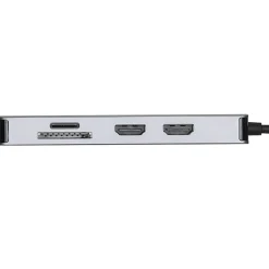 Targus® USB-C Dual HDMI™ Travel Dock, 4-1/2”H x 3”W x 7/8”D, Silver, DSU200TT