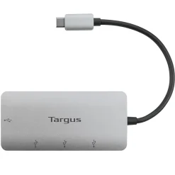 Targus® USB-C To 4-Port USB-A Hub, 1-13/16”H x 3-3/4”W x 1/2”D, Silver, ACH226BT