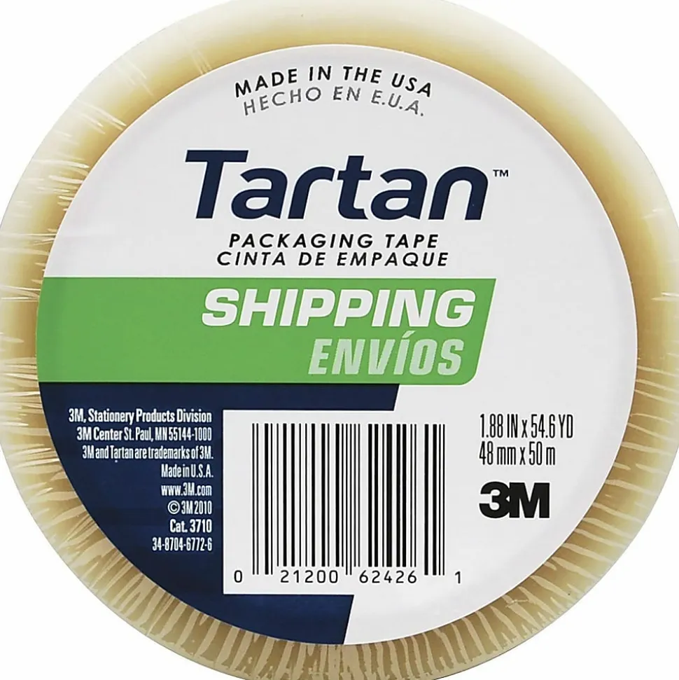 Tartan General-Purpose Packaging Tape - 54.60 yd x 1.88"- 1.9 mil Thickness - 3" Core - Rubber Resin Backing - 37102CRPK