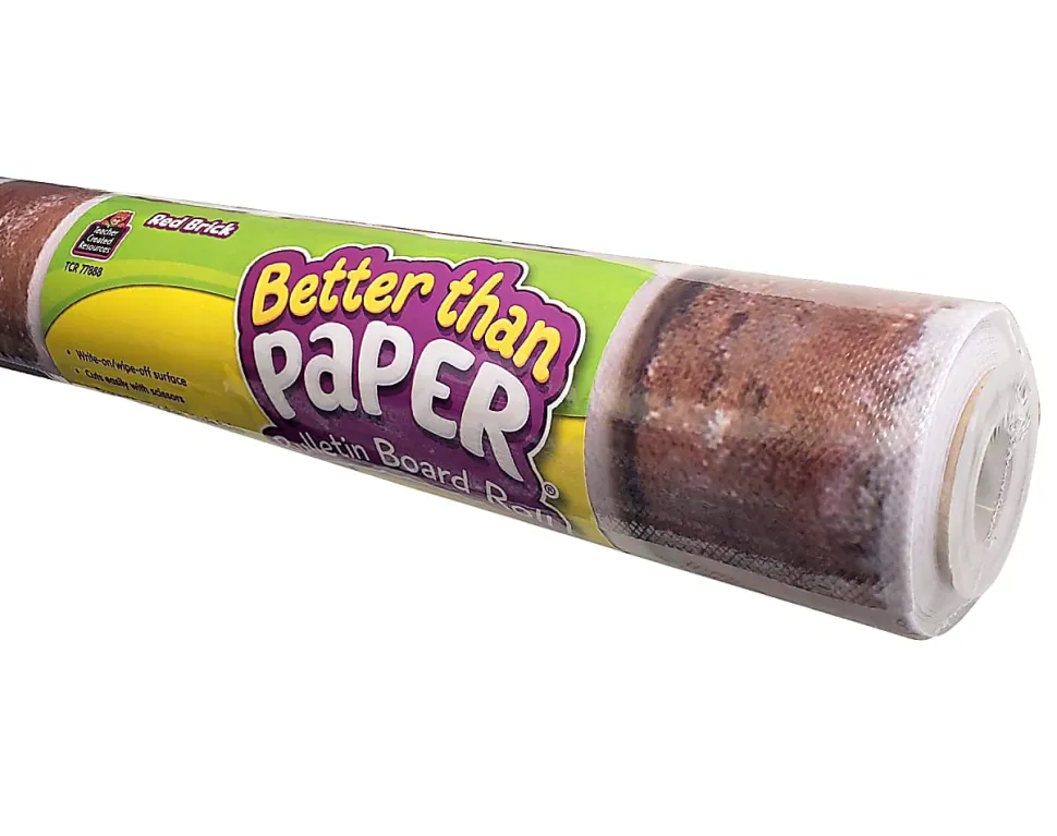 Teacher Created Resources Better Than Paper Bulletin Board Roll, 48" x 12', Red Brick