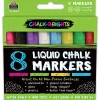 Teacher Created Resources Chalk Brights Liquid Chalk Markers, 2-Sided, Assorted Colors, 8 Markers Per Pack, Set Of 2 Packs