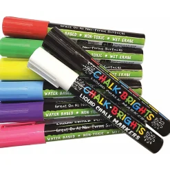 Teacher Created Resources Chalk Brights Liquid Chalk Markers, 2-Sided, Assorted Colors, 8 Markers Per Pack, Set Of 2 Packs