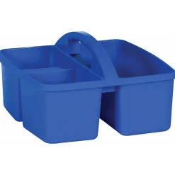 Teacher Created Resources Plastic Storage Caddies, Medium Size, Blue, Pack Of 6 Caddies