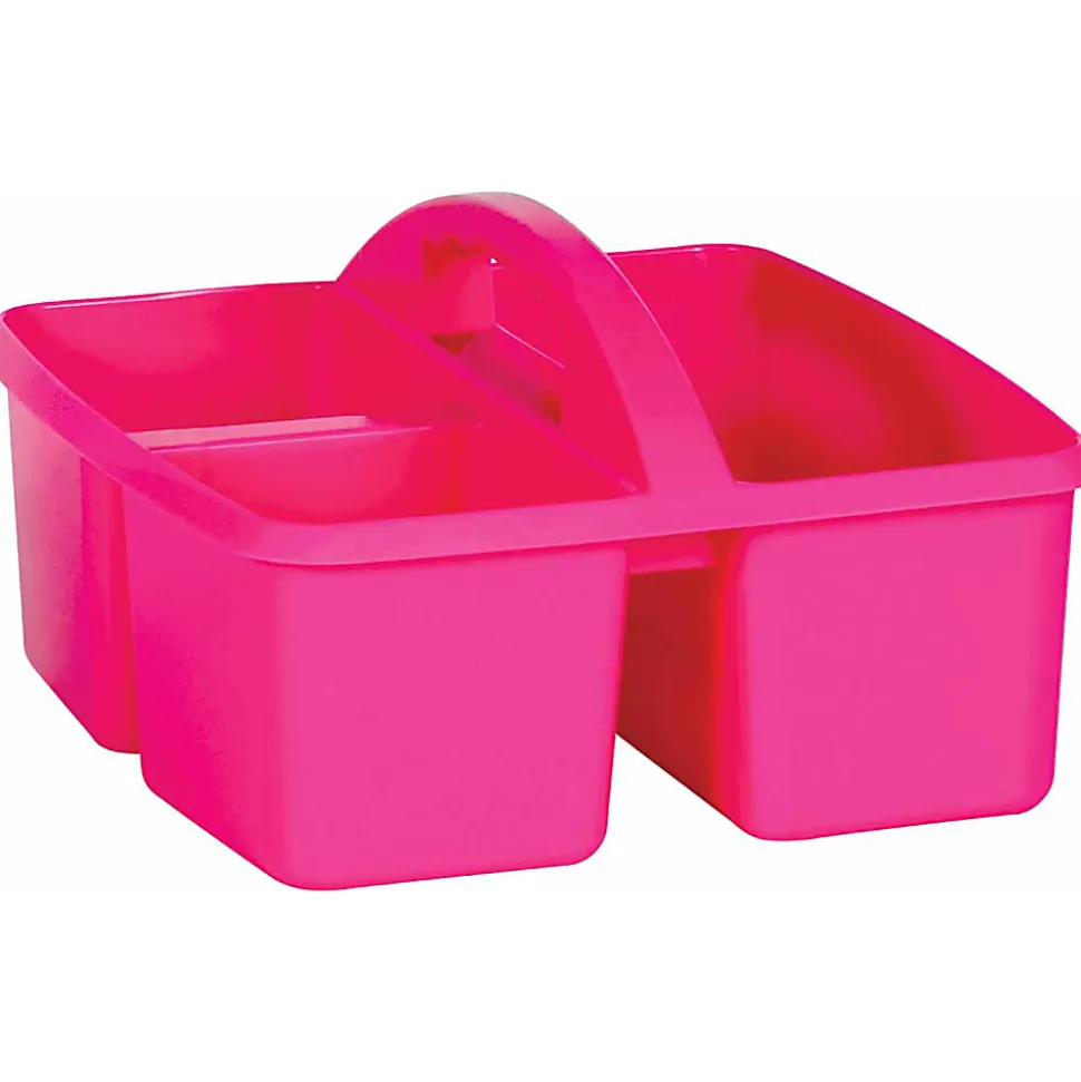 Teacher Created Resources Plastic Storage Caddies, Medium Size, Pink, Pack Of 6 Caddies