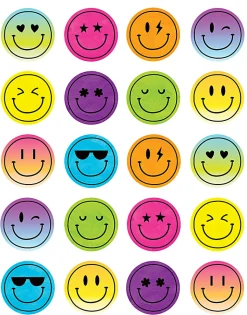 Teacher Created Resources Stickers, Brights 4Ever Smiley Faces, Pack Of 120 Stickers