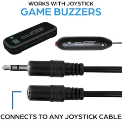 Teachers Choice Handheld Game Buzzer System Extension Cables, 15', Black, Pack Of 8 Cables, TCFT-1751