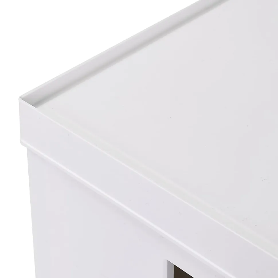 Techni Mobili Collapsible Stackable Plastic File Boxes With Wheels And Lids, Letter Size Paper, 13”L x 16-1/4”W x 12-1/2”H, White, Total Qty 2