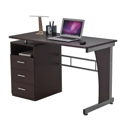 Techni Mobili Computer Desk - Rectangle Top - 3 Drawers - 80 lb Capacity - Computer