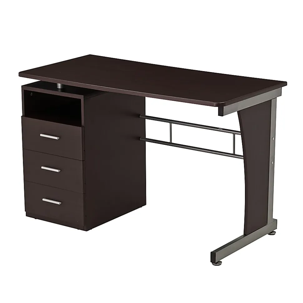 Techni Mobili Computer Desk - Rectangle Top - 3 Drawers - 80 lb Capacity - Computer