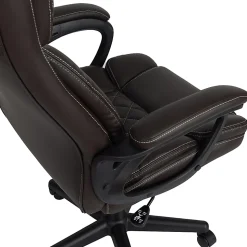 Techni Mobili Ergonomic Faux Leather High-Back Executive Office Chair, Brown, Total Qty 1