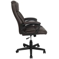 Techni Mobili Ergonomic Faux Leather High-Back Executive Office Chair, Brown, Total Qty 1