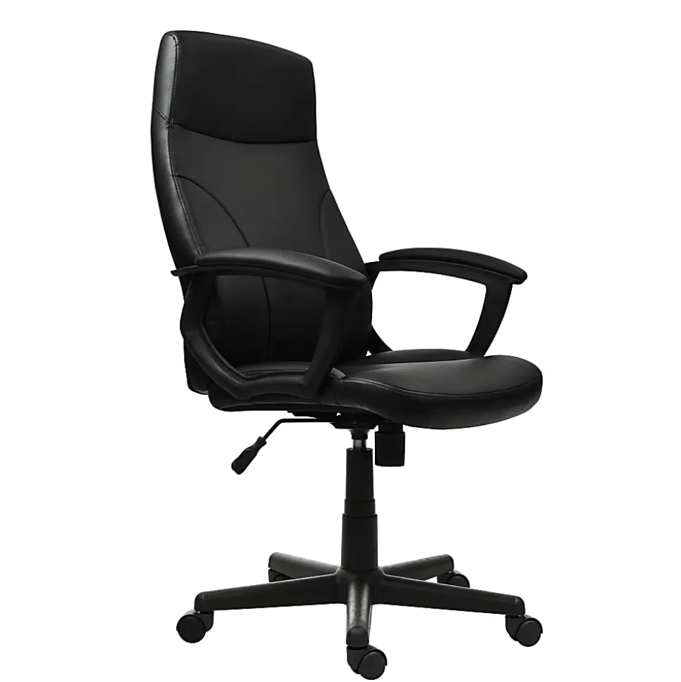 Techni Mobili Ergonomic Faux Leather Mid-Back Executive Office Chair, Black, Total Qty 1