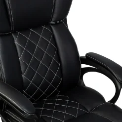 Techni Mobili Ergonomic Faux Leather High-Back Executive Office Chair, Black, Total Qty 1, RTA2025CBK