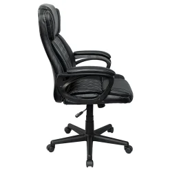 Techni Mobili Ergonomic Faux Leather High-Back Executive Office Chair, Black, Total Qty 1, RTA2025CBK