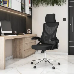 Techni Mobili Ergonomic Mesh High-Back Executive Office Chair, Black