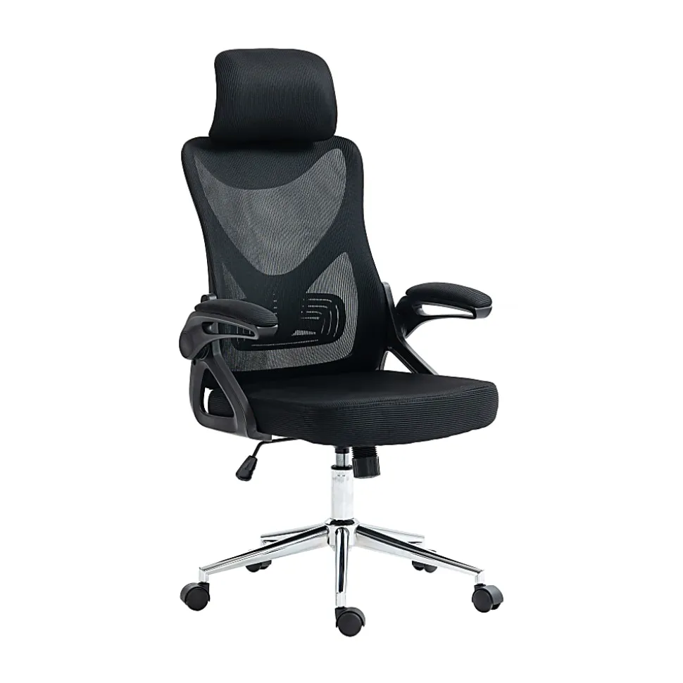 Techni Mobili Ergonomic Mesh High-Back Executive Office Chair, Black