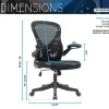 Techni Mobili Ergonomic Mesh High-Back Task Chair, Black