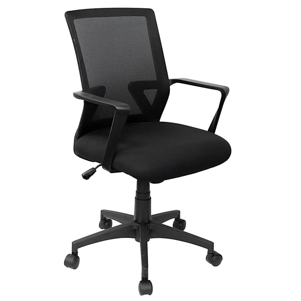 Techni Mobili RTA-2026C-BK Mesh Task Chair, Black, Lumbar & Tilt