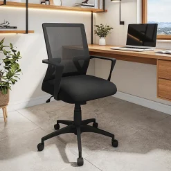 Techni Mobili RTA-2026C-BK Mesh Task Chair, Black, Lumbar & Tilt