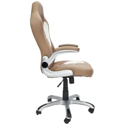 Techni Mobili RTA-3527-CM Faux Leather High-Back Executive Office Chair, Camel