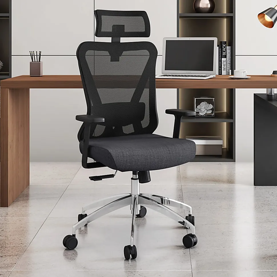 Techni Mobili Truly Ergonomic Mesh High-Back Task Chair, Black, Total Qty 1