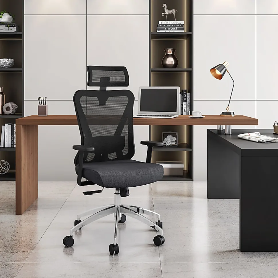 Techni Mobili Truly Ergonomic Mesh High-Back Task Chair, Black, Total Qty 1