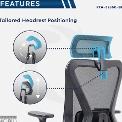 Techni Mobili Truly Ergonomic Mesh High-Back Task Chair, Black, Total Qty 1