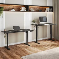 Techni Mobili 55”W Electric Adjustable Height Standing Desk, Black, Total Qty 1