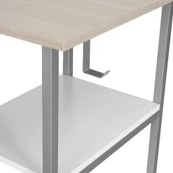 Techni Mobili 59"W L-Shaped 2-Tone Home Office Computer Desk With Storage, Sand
