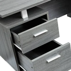 Techni Mobili 52"W Modern Computer Desk With Storage, Gray