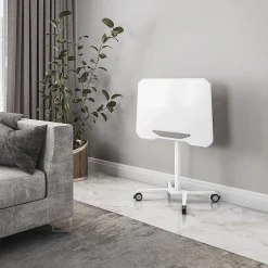 Techni Mobili 28”W Sit-to-Stand Mobile Adjustable Height Laptop Standing Desk, White, Total Qty 1