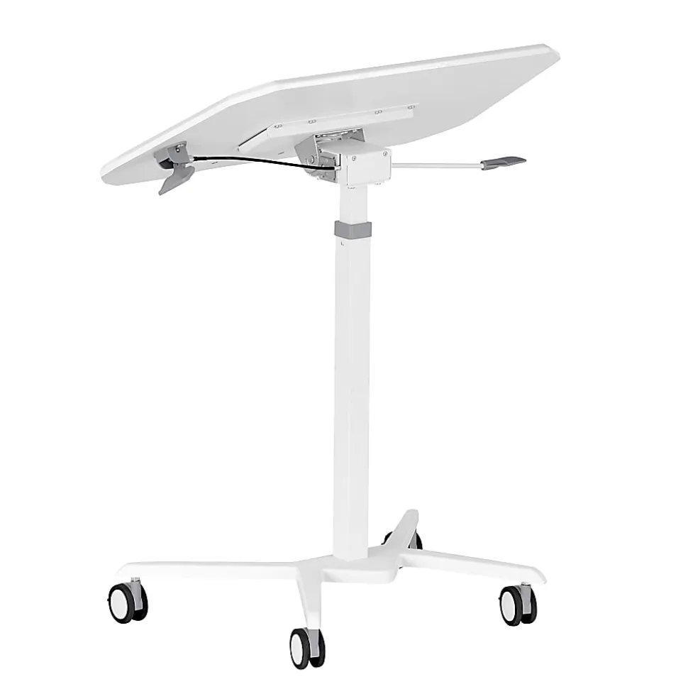 Techni Mobili 28”W Sit-to-Stand Mobile Adjustable Height Laptop Standing Desk, White, Total Qty 1