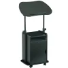 Techni Mobili 24”W Sit-to-Stand Rolling Adjustable Height Laptop Cart Standing Desk With Storage, Black, Total Qty 1