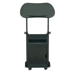 Techni Mobili 24”W Sit-to-Stand Rolling Adjustable Height Laptop Cart Standing Desk With Storage, Black, Total Qty 1