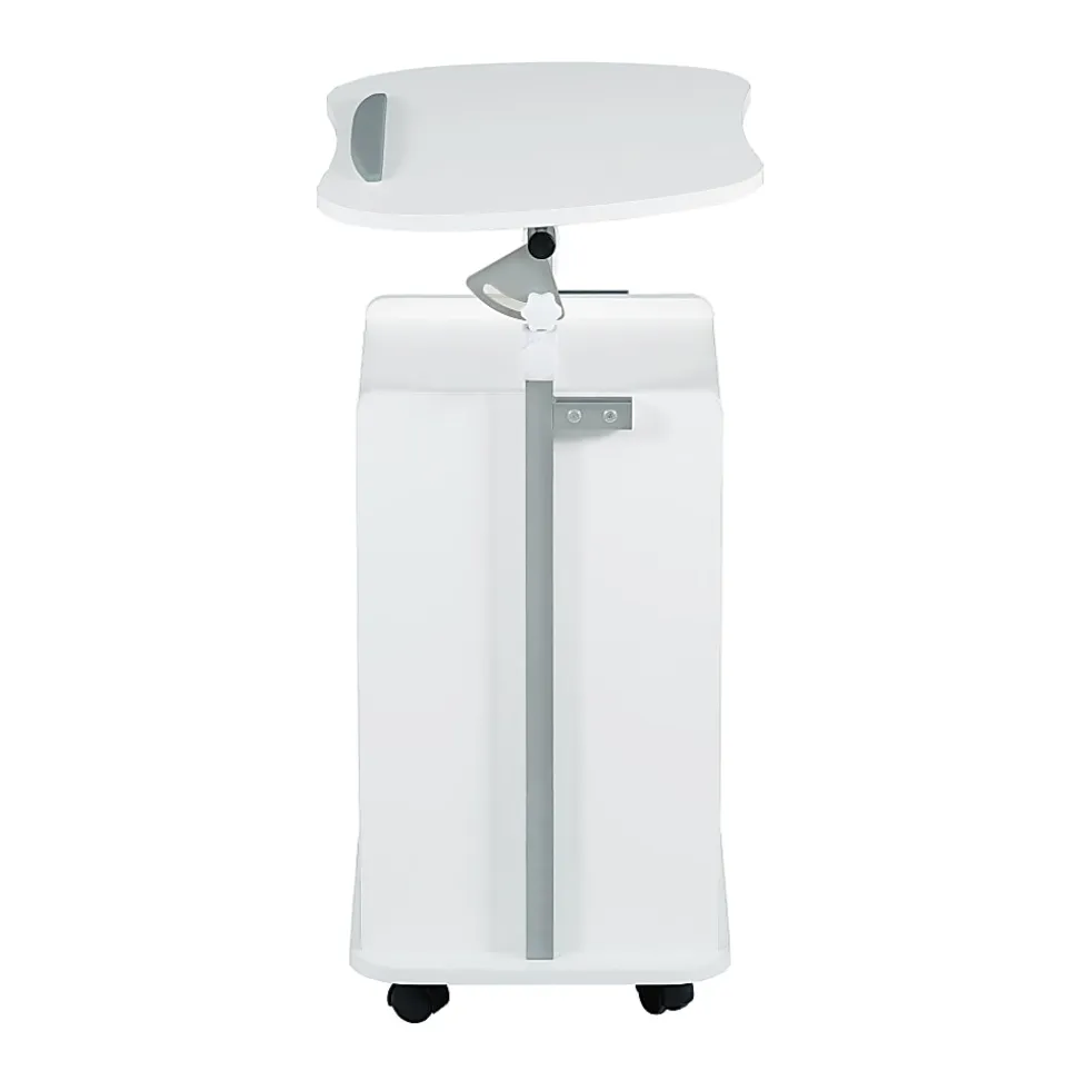 Techni Mobili 24”W Sit-to-Stand Rolling Adjustable Height Laptop Cart Standing Desk With Storage, White, Total Qty 1