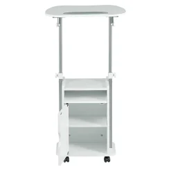 Techni Mobili 24”W Sit-to-Stand Rolling Adjustable Height Laptop Cart Standing Desk With Storage, White, Total Qty 1