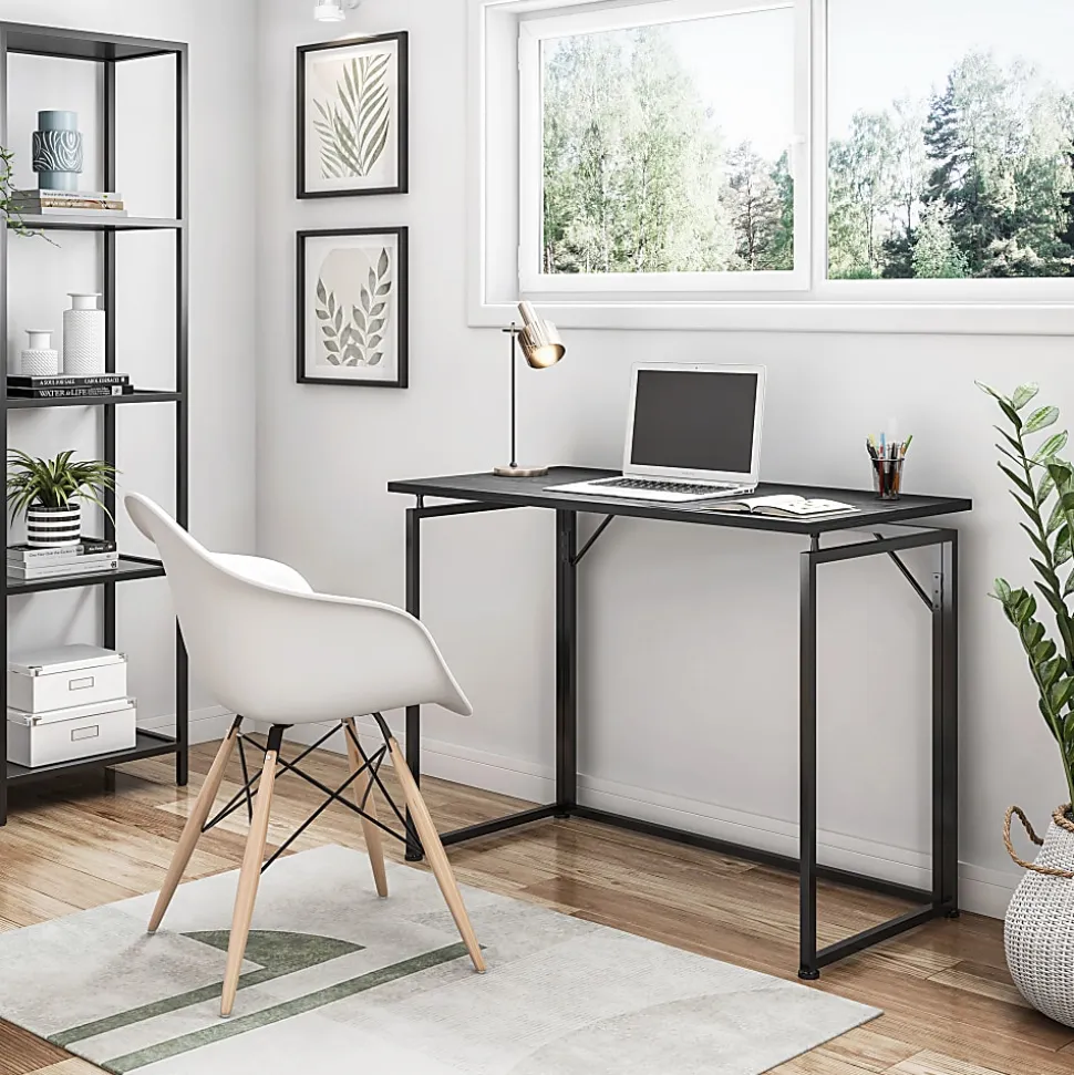 Techni Mobili 40"W Space-Saving Folding Writing Desk, Black, Total Qty 1