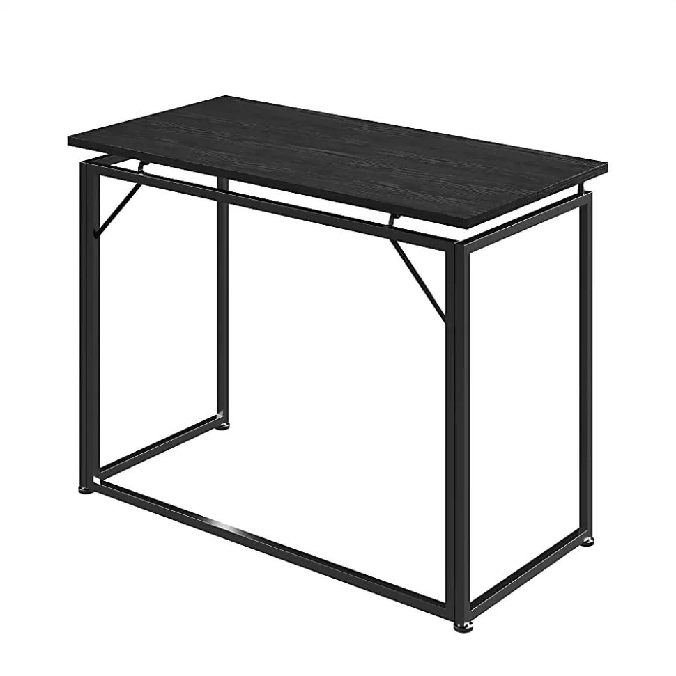 Techni Mobili 40"W Space-Saving Folding Writing Desk, Black, Total Qty 1