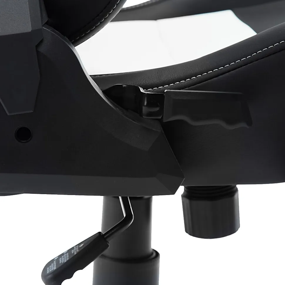 Techni Sport Ergonomic Faux Leather Computer Gaming Chair, White/Black