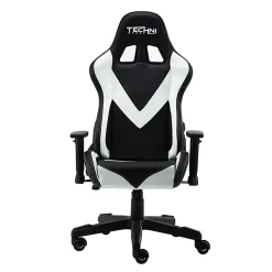 Techni Sport Ergonomic Faux Leather Computer Gaming Chair, White/Black